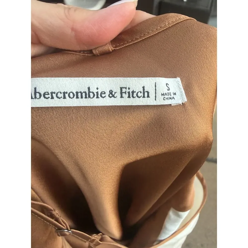 Abercrombie & Fitch Julia Two-Tone Satin Slip Maxi Dress Sz S Y2K Coquette Glam